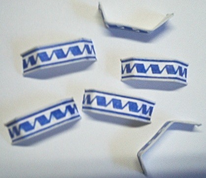 100 Verschlussclipse Weiss-Blau 33mm Papierclips Verschlussstreifen Papierklipse